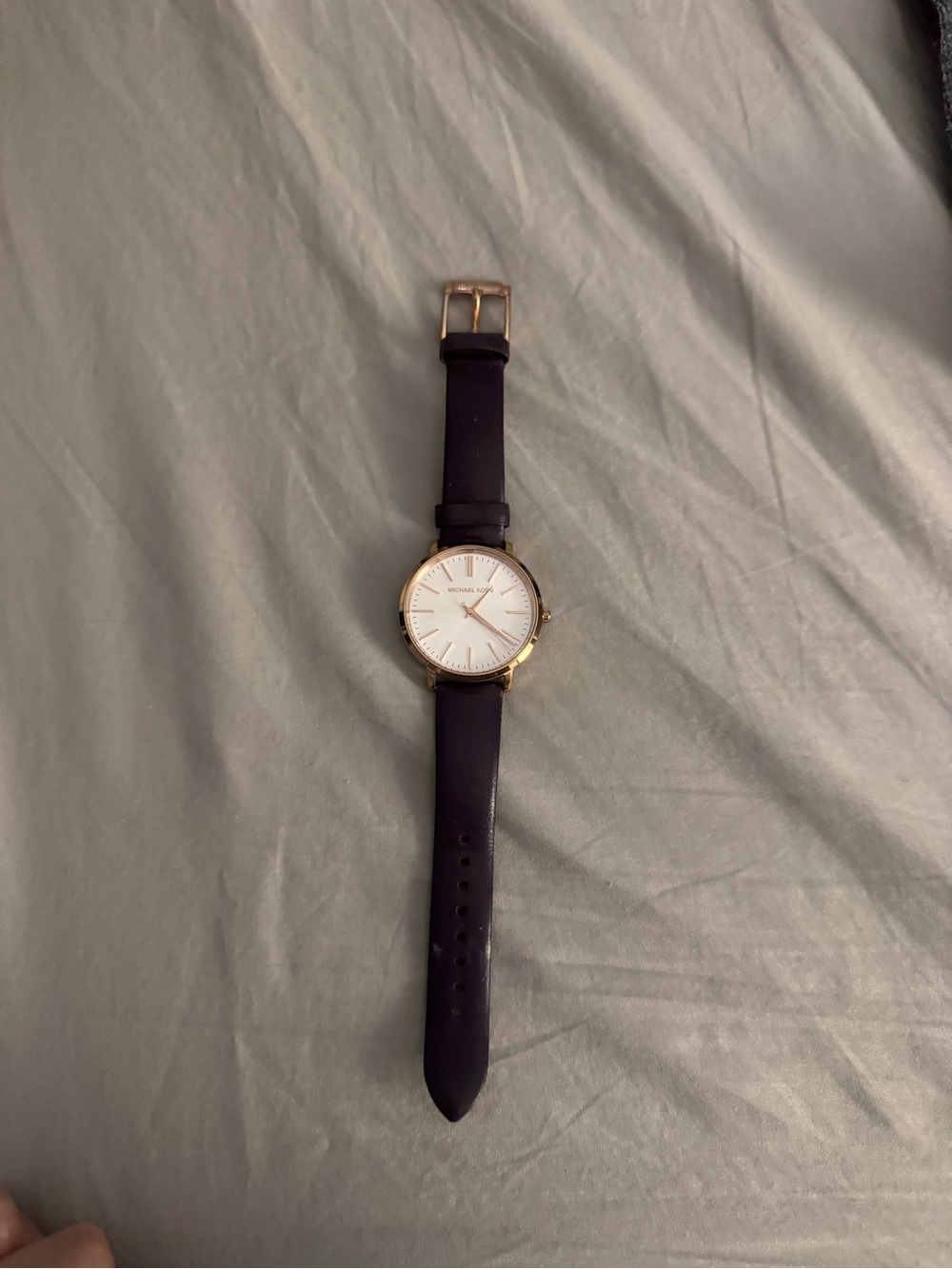Michael Kors Gold Case Burgundy Leather Women's Watch